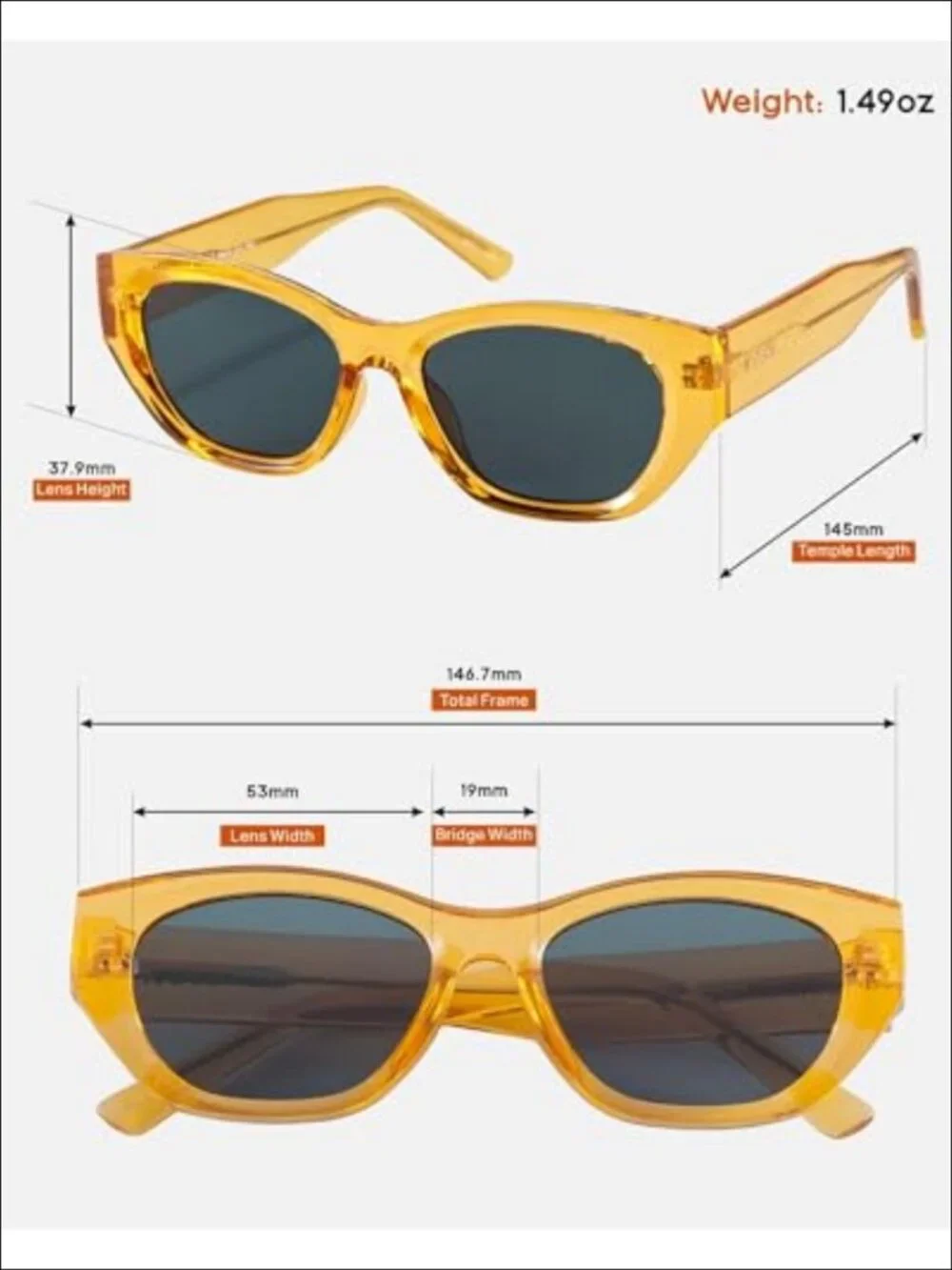 Women's Cat Eye Sunglasses Retro UV400 Full Frame Medium Fit